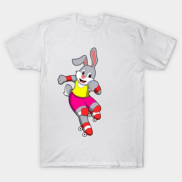 Rabbit at Inline skating with Inline skates & Helm T-Shirt by Markus Schnabel